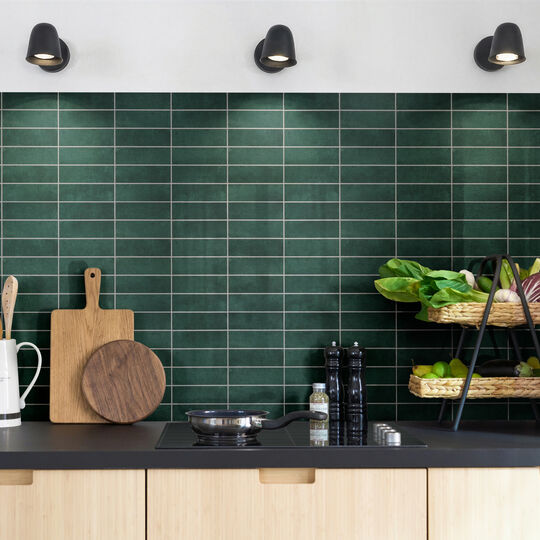 selbstklebende Wandfliese Premium Stacked Tiles emerald small image number null